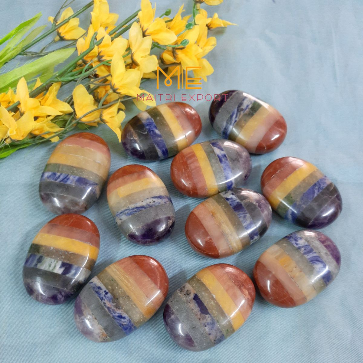 Natural different crystal palmstone for meditation and healing-Maitri Export | Crystals Store