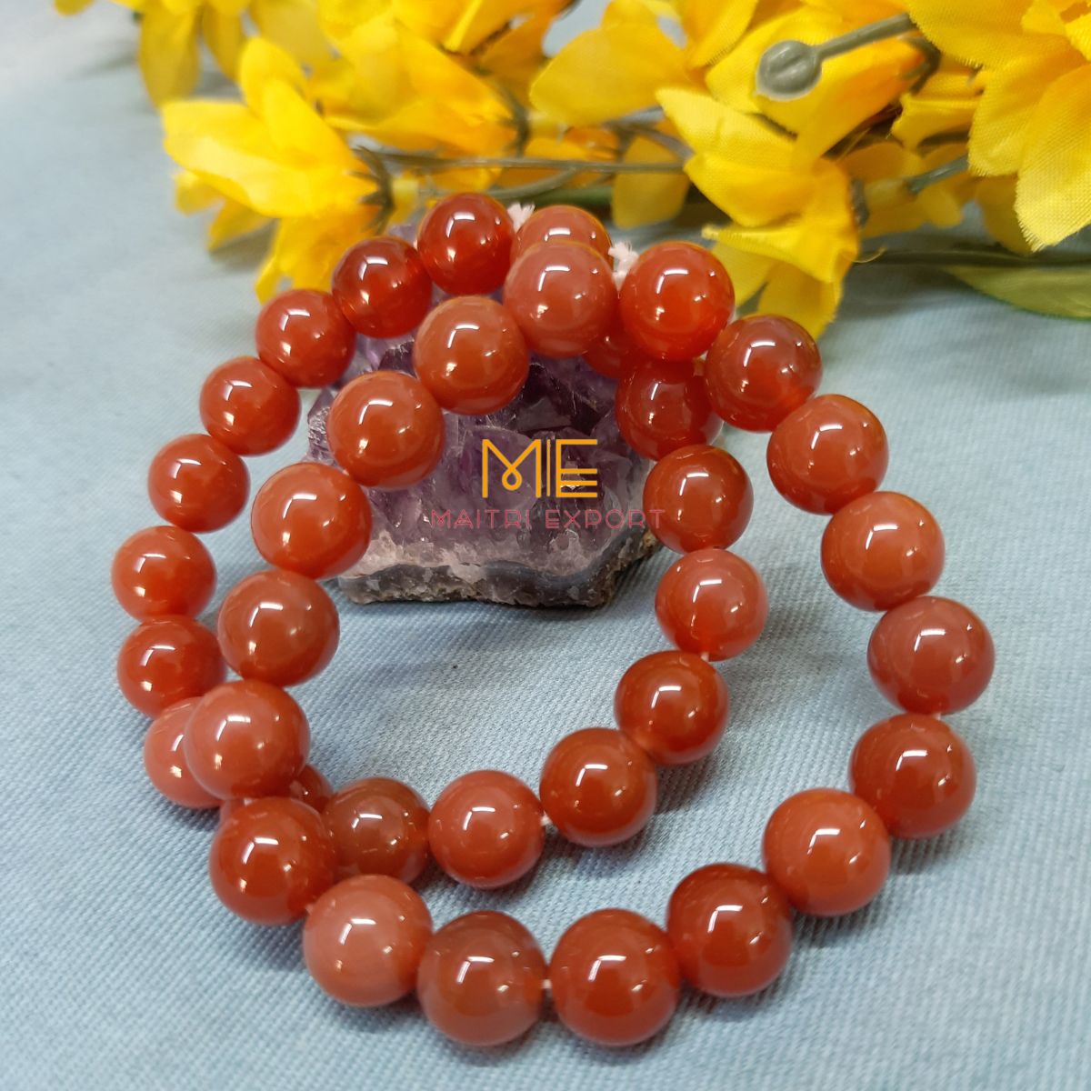 Red Onyx Natural Crystal Healing Bracelet-Maitri Export | Crystals Store