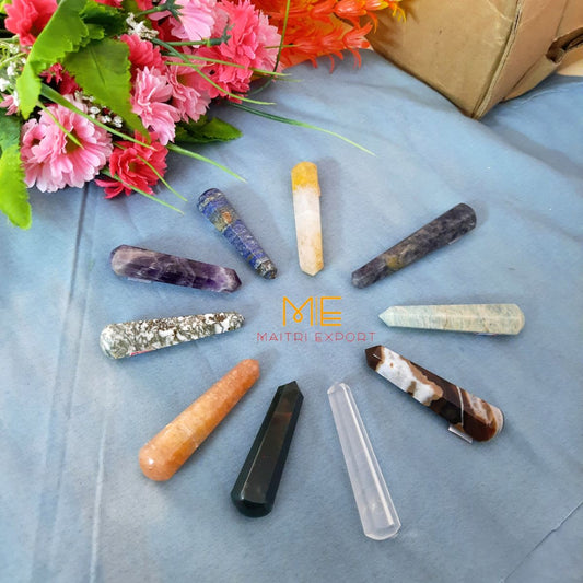 Natural Healing Crystal Stone Single Point Wand.-Maitri Export | Crystals Store