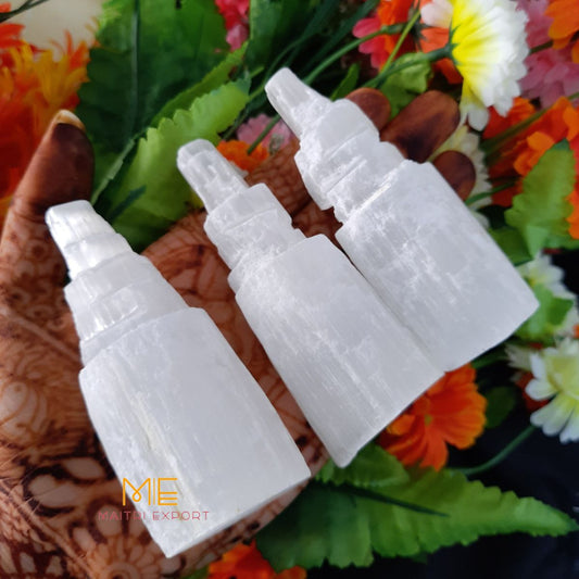 Natural selenite skyscraper Shaped handcrafted tower-Maitri Export | Crystals Store