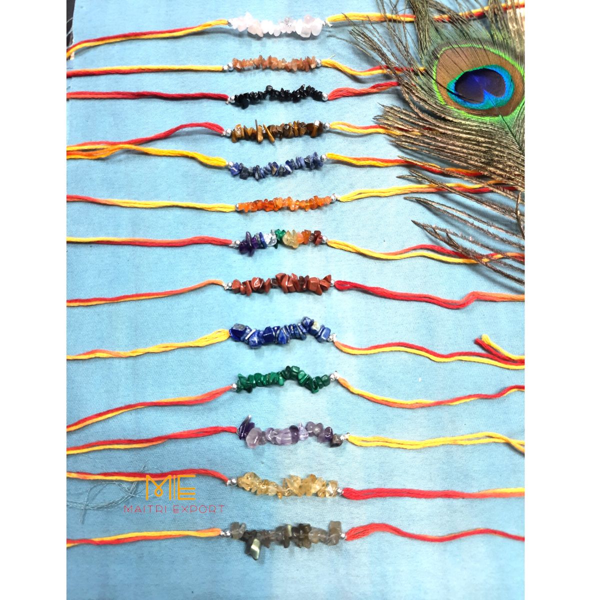 natural crystal stone chips rakhis-Maitri Export | Crystals Store