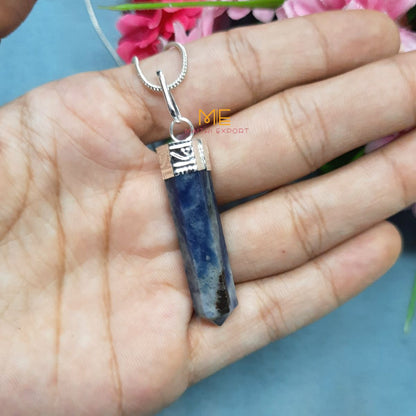 Natural crystal Single Point Pencil Pendant-Sodalite-Maitri Export | Crystals Store