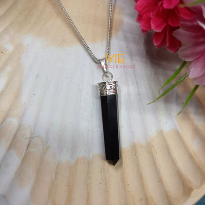 Natural crystal Single Point Pencil Pendant-Maitri Export | Crystals Store