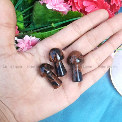 Small mushrooms-Mahogany Obsidian-Maitri Export | Crystals Store