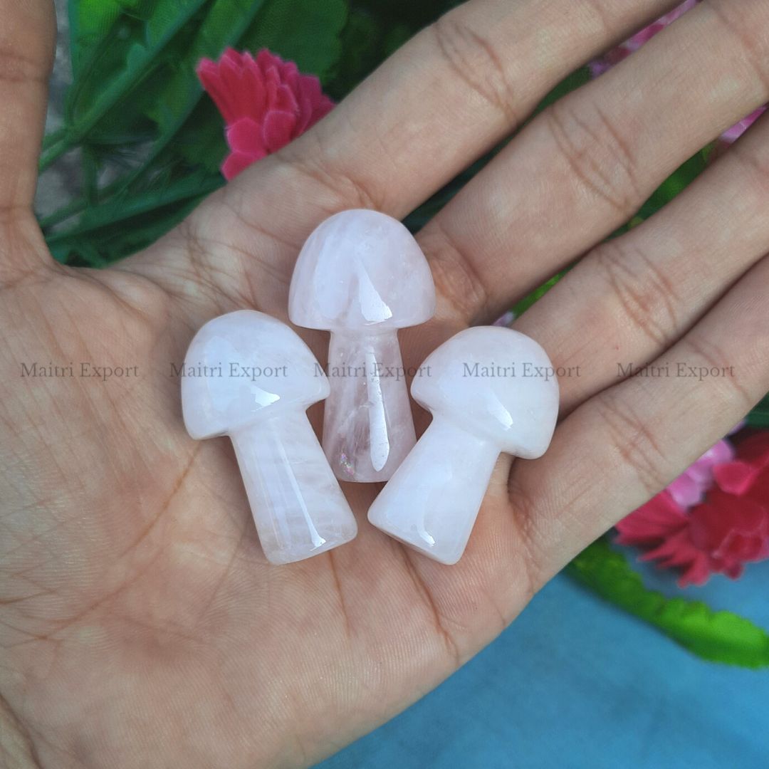 Small mushrooms-Rose Quartz-Maitri Export | Crystals Store