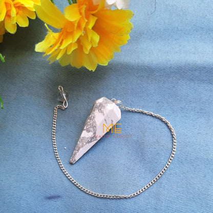 Cone shaped Pendulum-Howlite-Maitri Export | Crystals Store