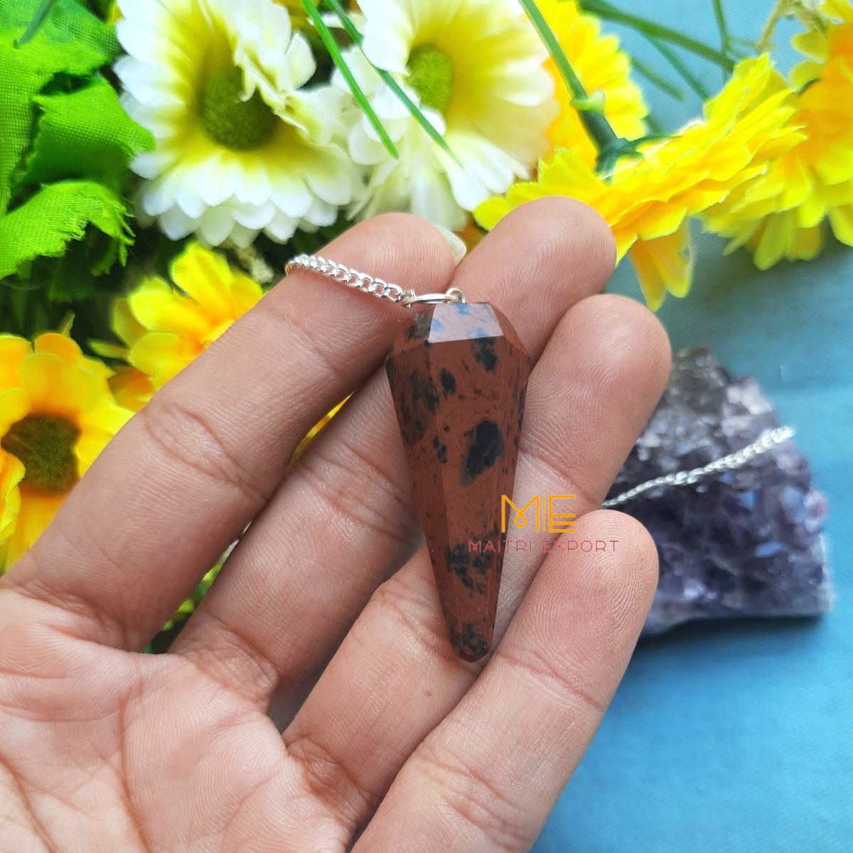 Cone shaped Pendulum-Mahogany Obsidian-Maitri Export | Crystals Store