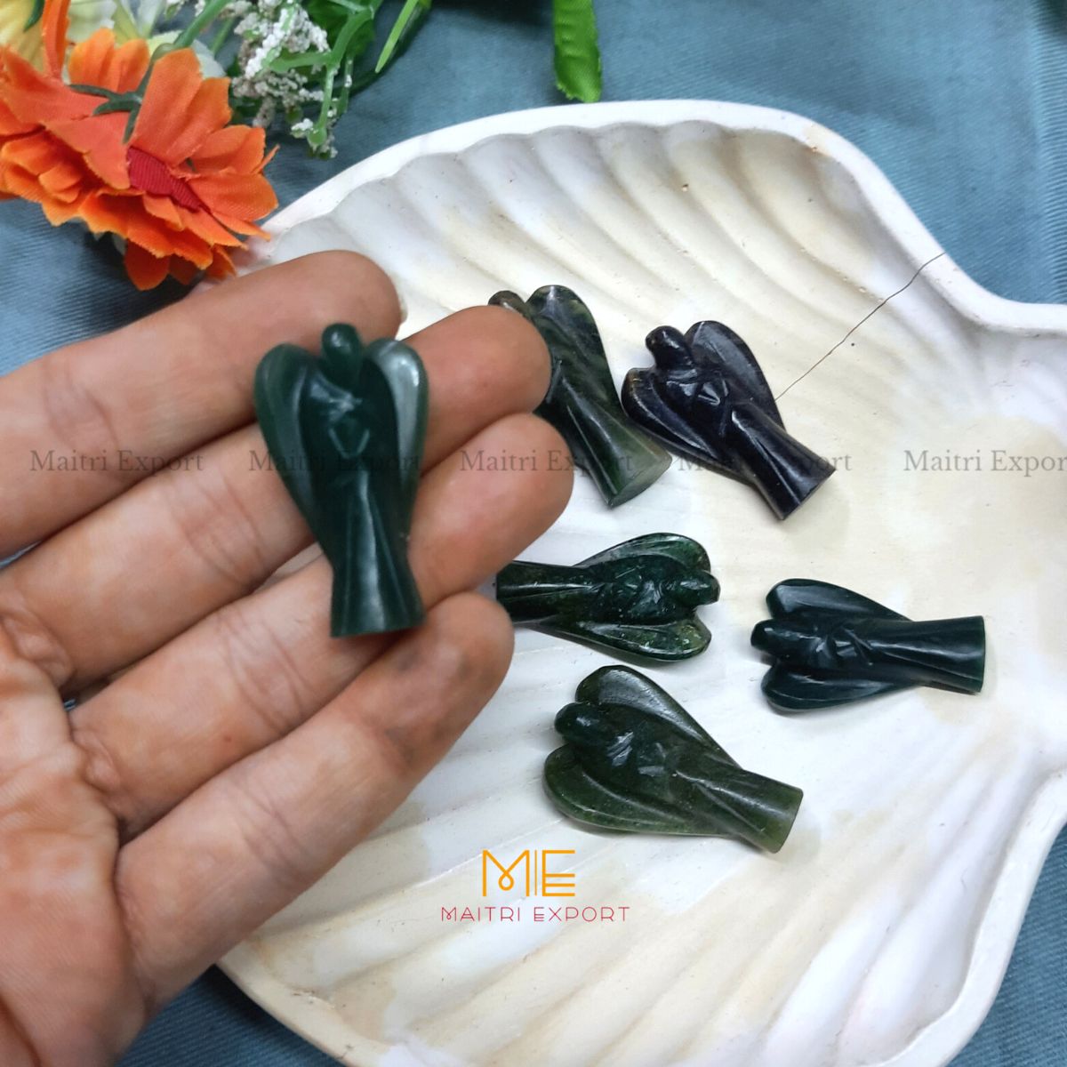 Crystal Guardian Angel ( 1.5 inch )-Green Jade-Maitri Export | Crystals Store