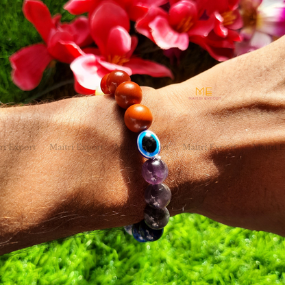 7 chakra bracelet with evil eye-Maitri Export | Crystals Store