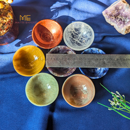 Crystal Stone 7 Chakra Bowl Set-Maitri Export | Crystals Store