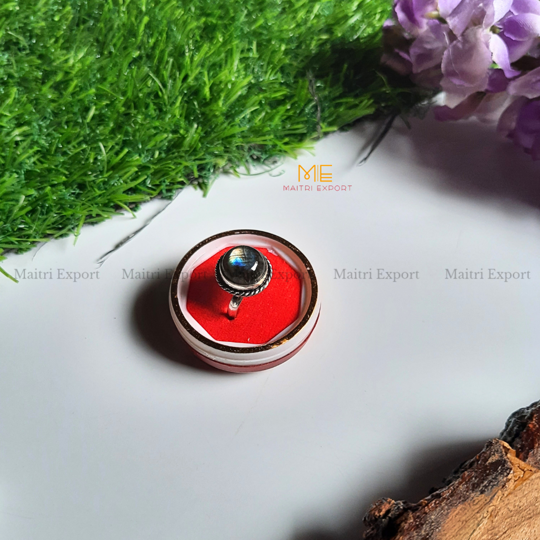 Round Gemstone crystal Adjustable rings-Maitri Export | Crystals Store