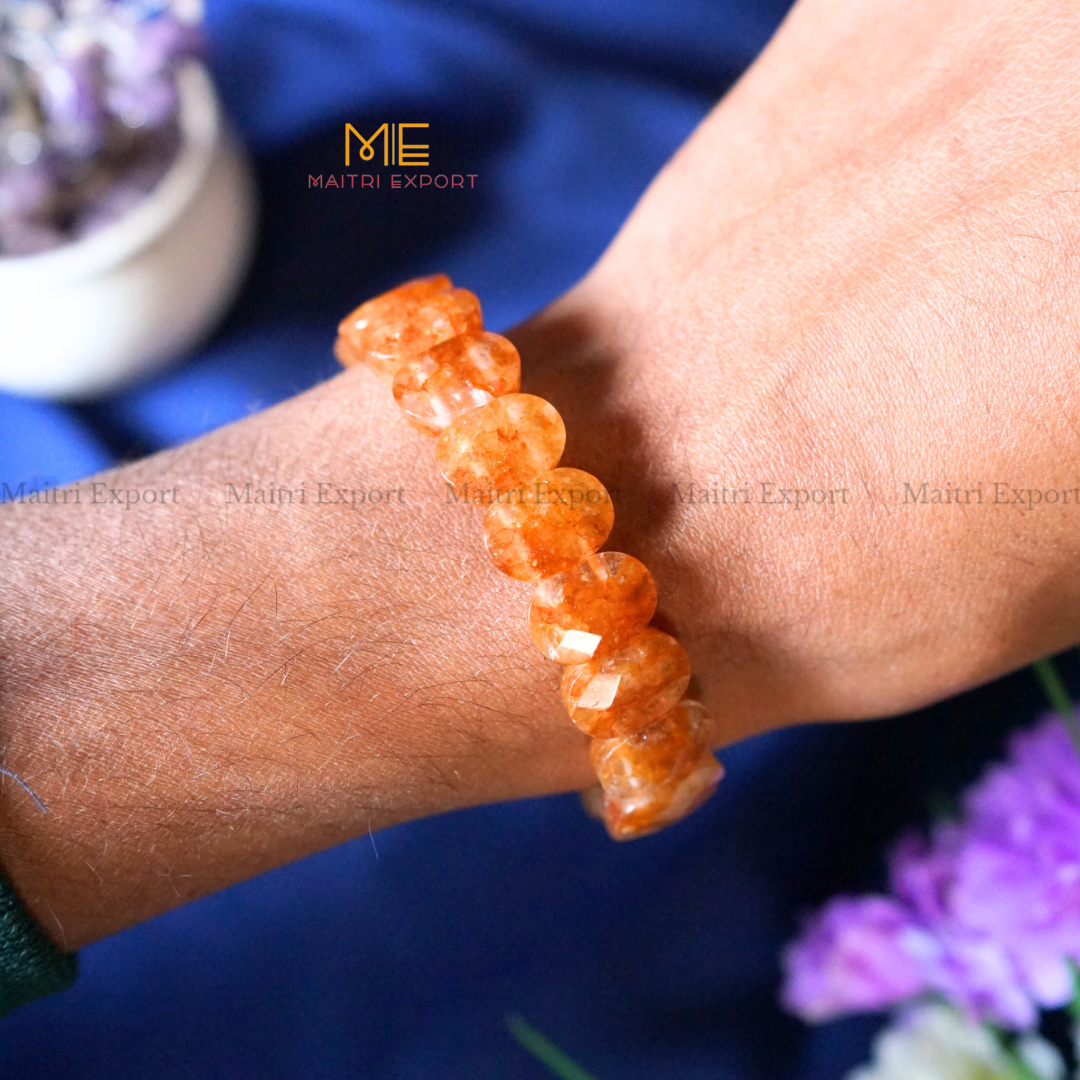 Oval Shape Faceted Crystal Beads bracelet-Citrine-Maitri Export | Crystals Store