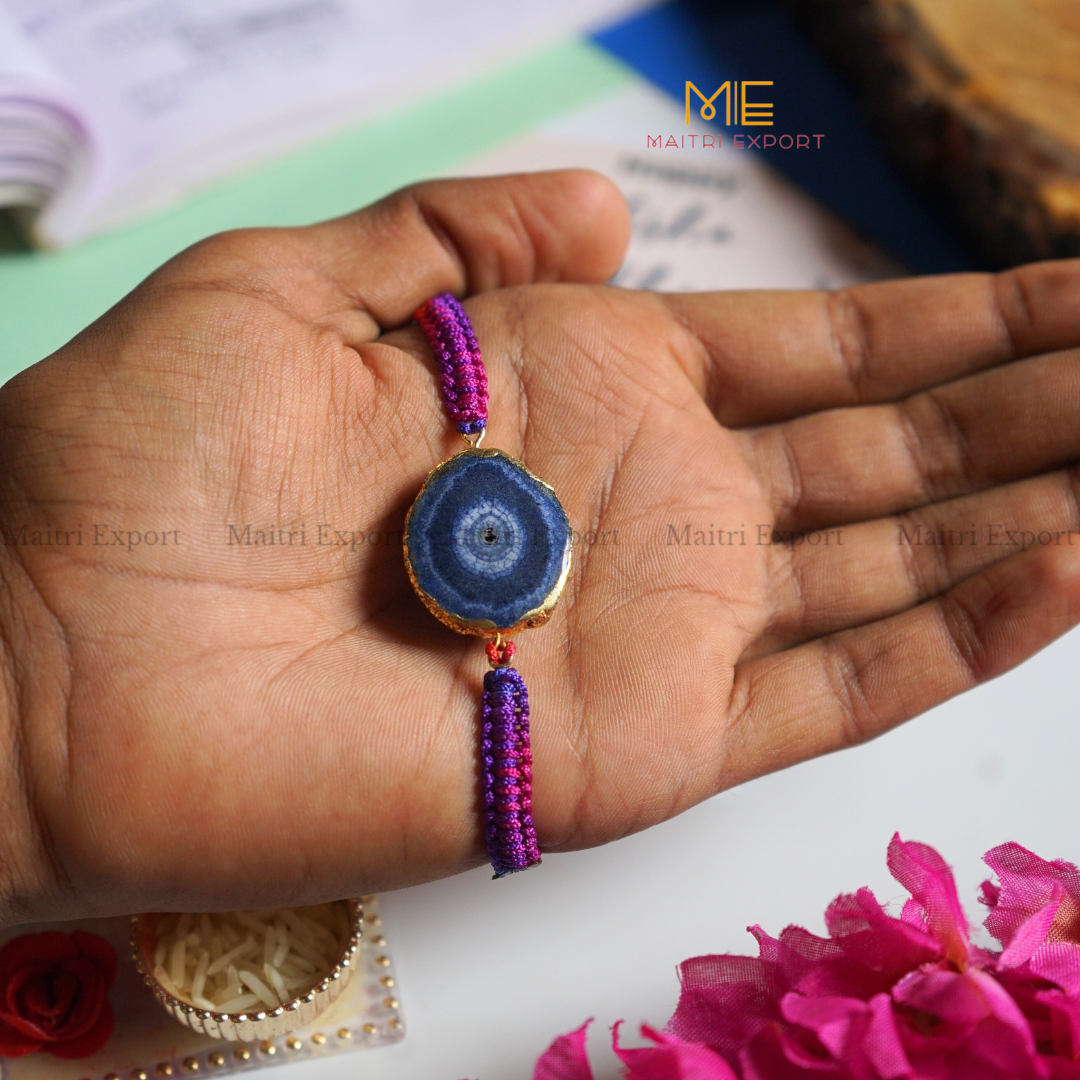 Natural crystal stone agate rakhis-Dark Blue-Maitri Export | Crystals Store