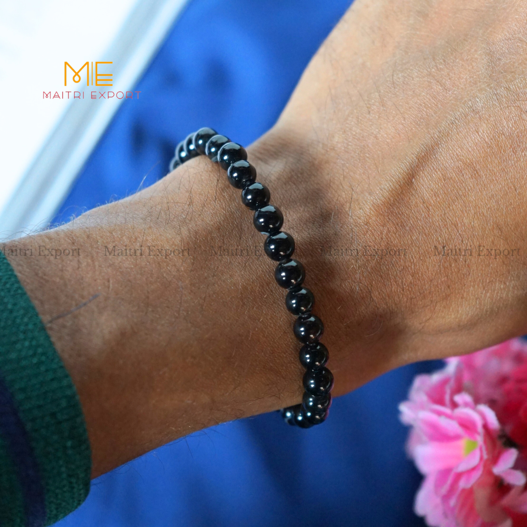 Black Onyx Natural Crystal Healing Bracelet-Maitri Export | Crystals Store