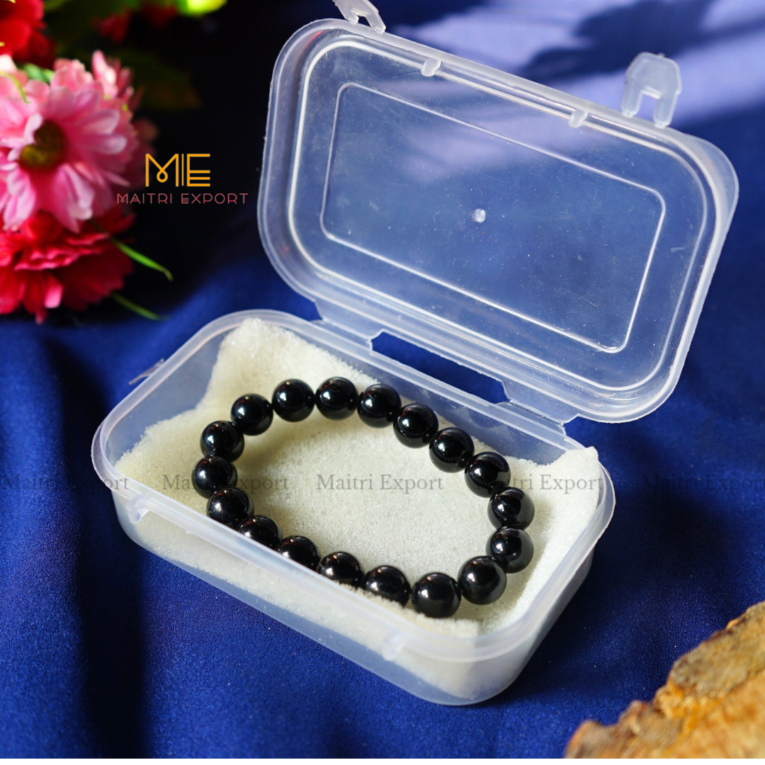 Black Tourmaline Natural Crystal Healing Bracelet-Maitri Export | Crystals Store