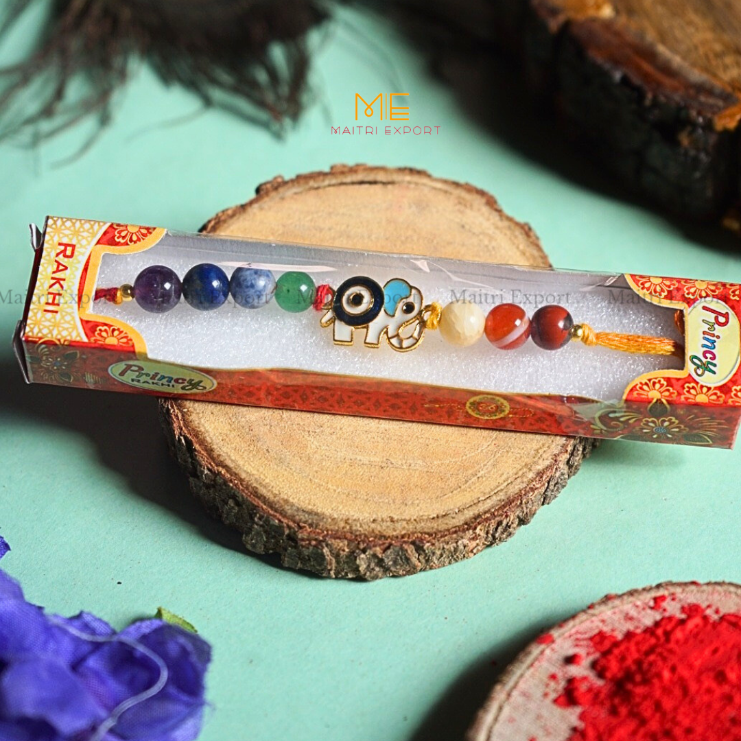 7 chakra stones with kids cartoon charms rakhi.-Maitri Export | Crystals Store