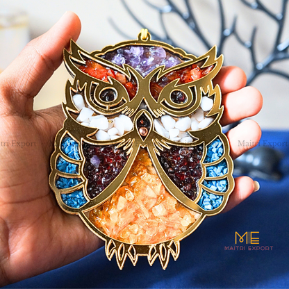 Owl Money magnet and 7 chakra Wall & Car Hanger-Maitri Export | Crystals Store