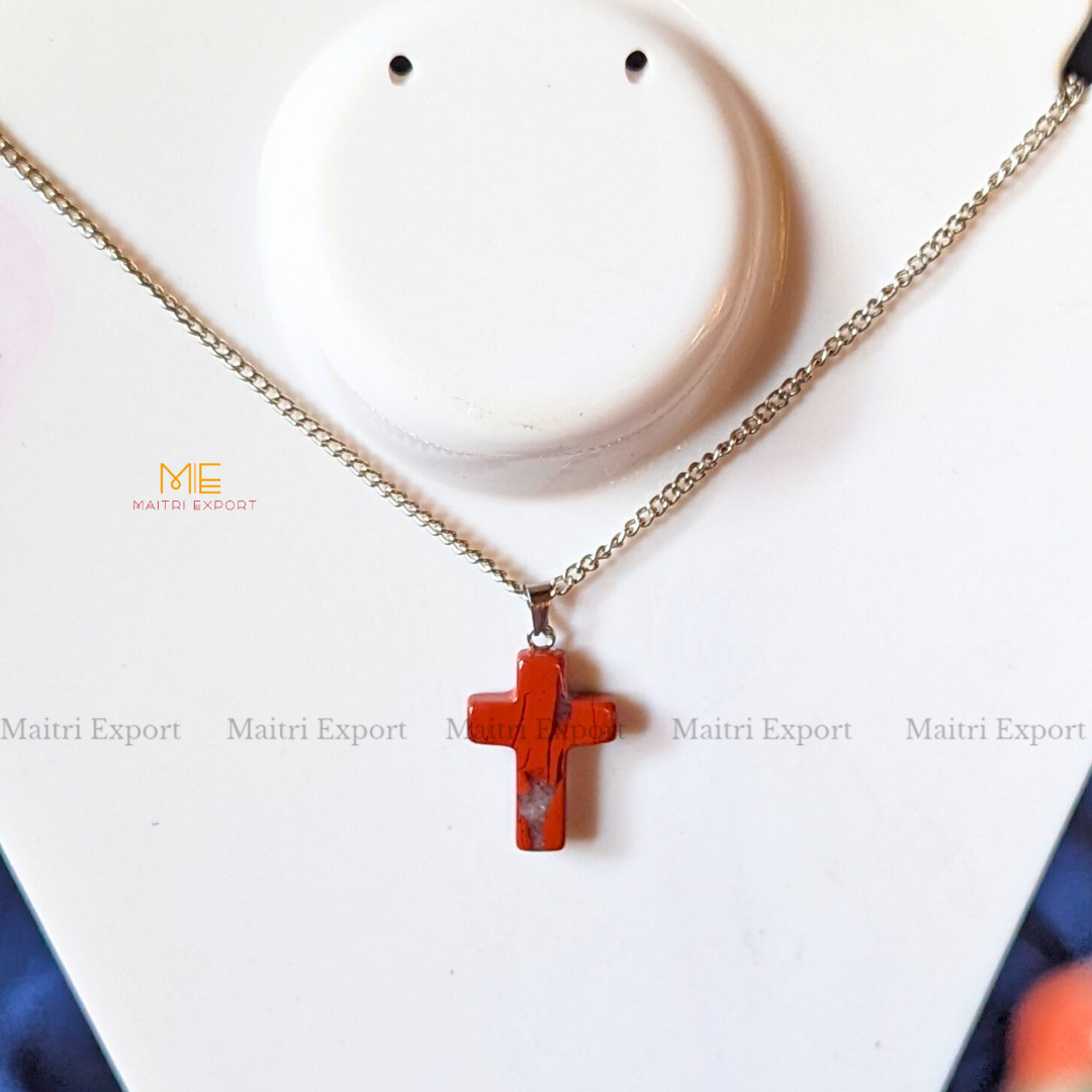 Christian Symbol Cross Shape Crystal Healing Pendant-Maitri Export | Crystals Store