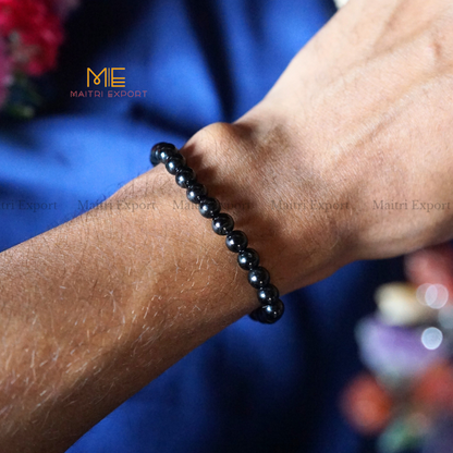 Black Tourmaline Natural Crystal Healing Bracelet-Maitri Export | Crystals Store