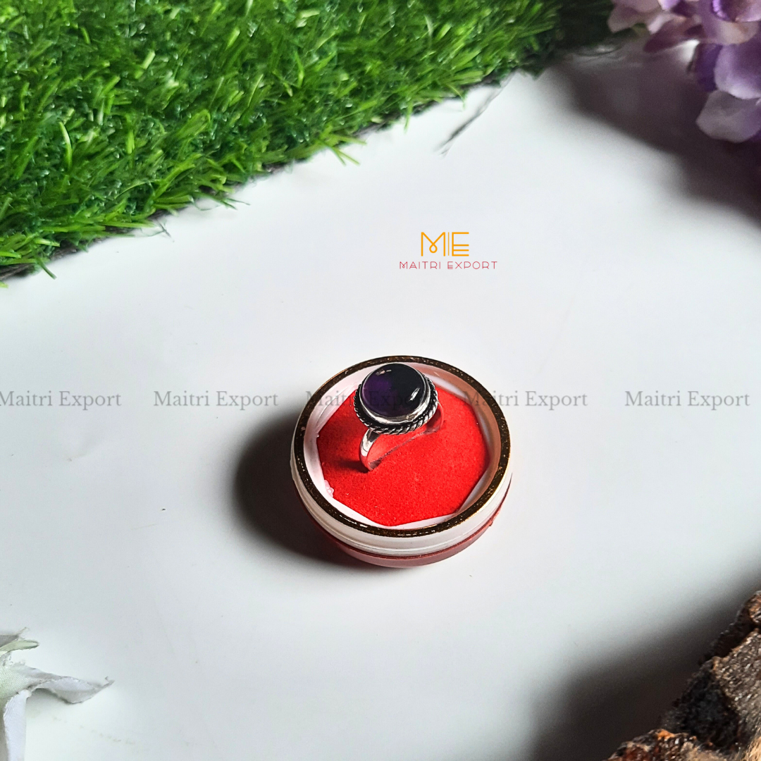 Round Gemstone crystal Adjustable rings-Maitri Export | Crystals Store