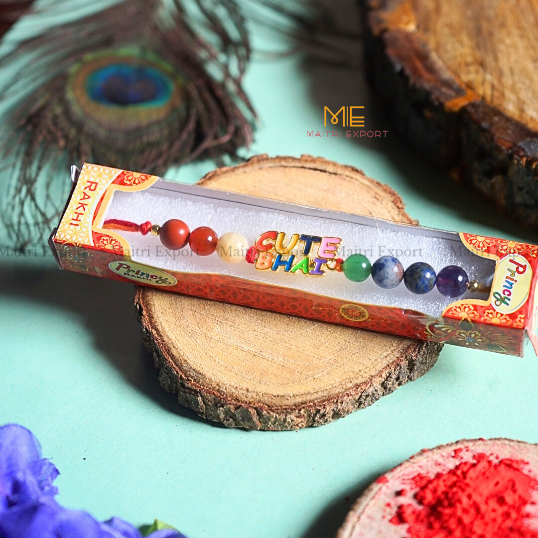 7 chakra stones with kids cartoon charms rakhi.-Maitri Export | Crystals Store