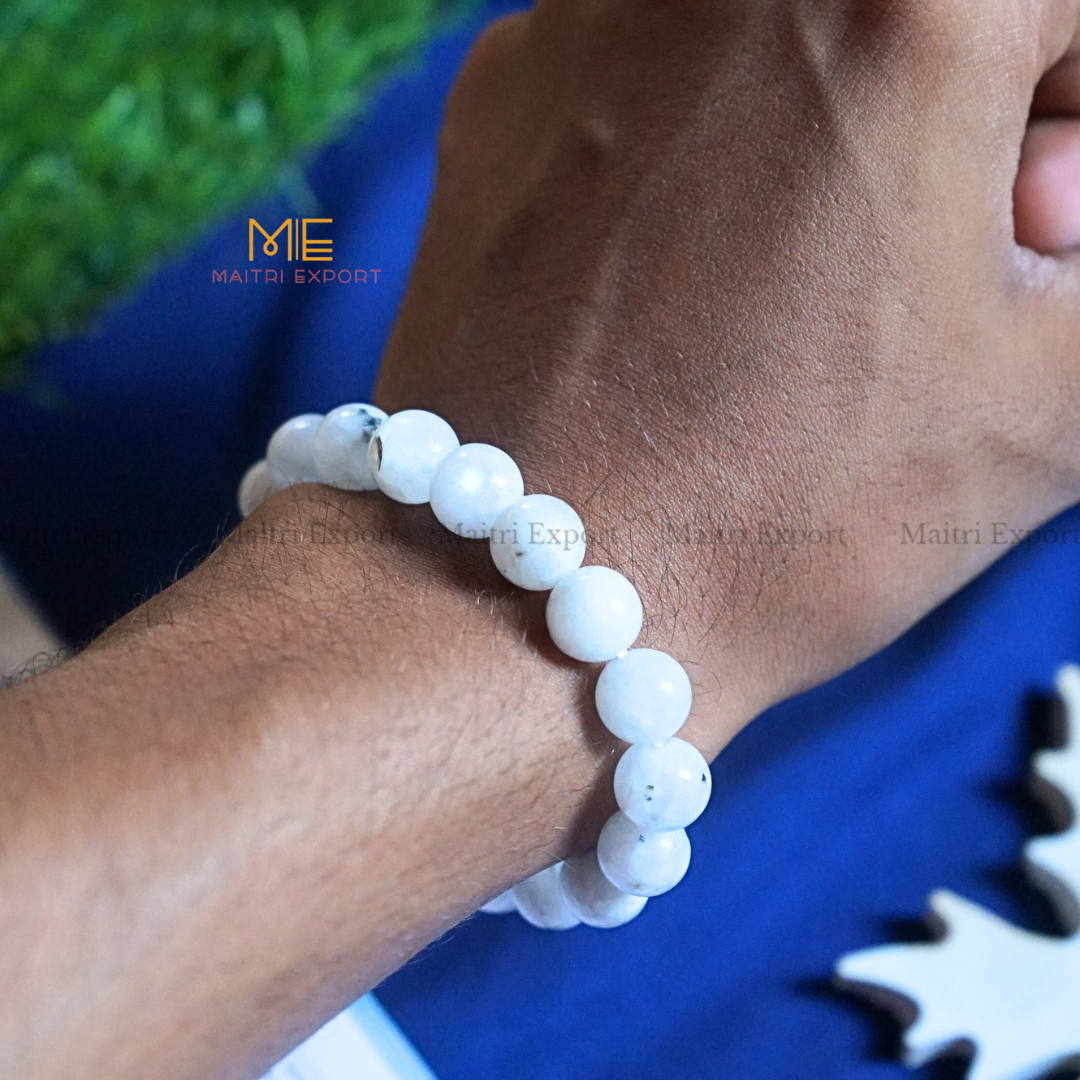 Rainbow Moonstone Natural Crystal Healing Bracelet-Maitri Export | Crystals Store