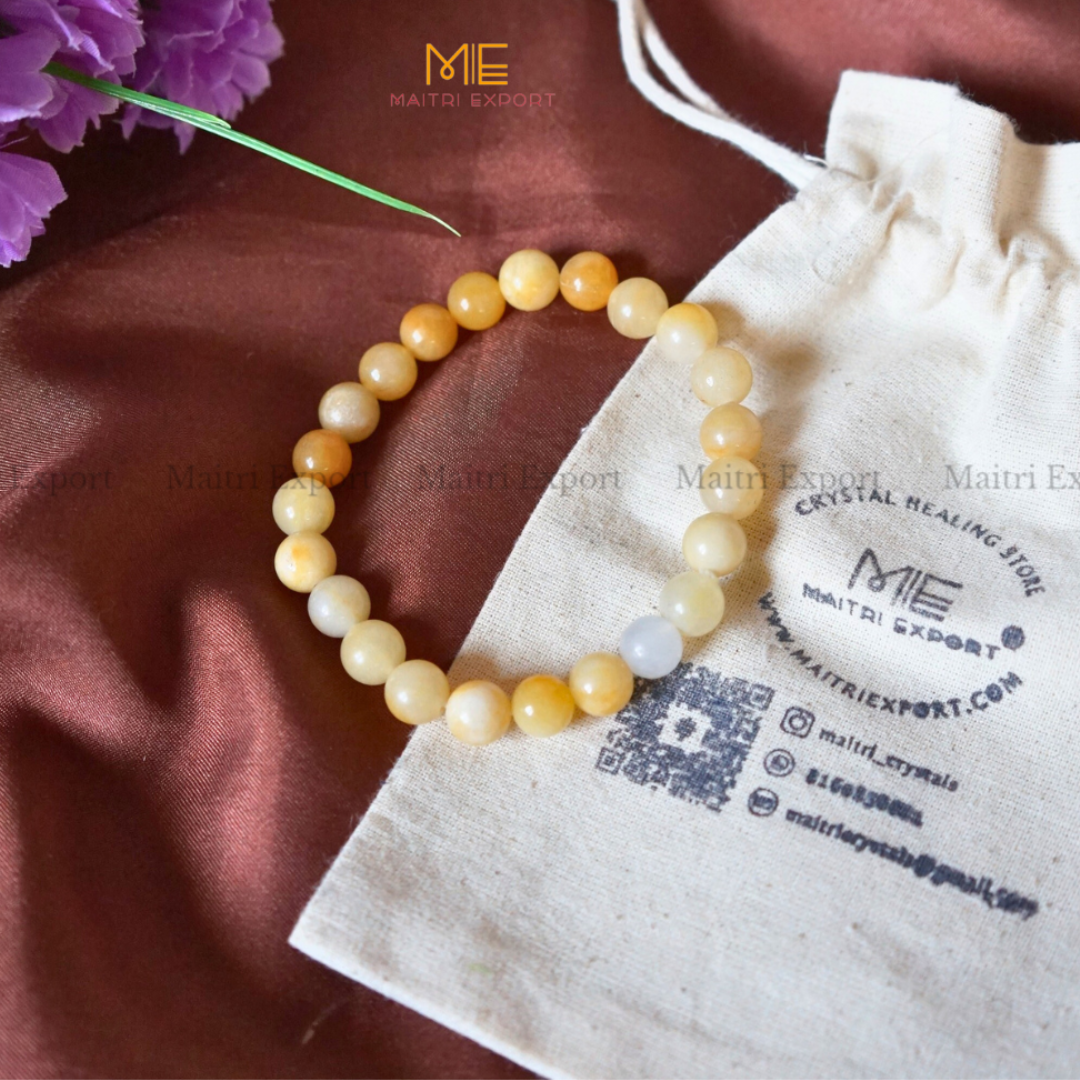 Yellow Aventurine 8mm Natural Crystal Healing Bracelet-Maitri Export | Crystals Store