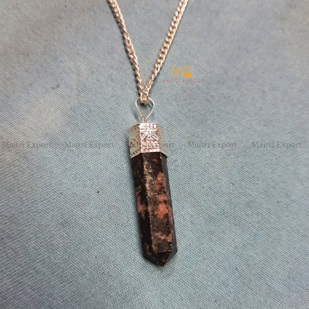 Natural crystal Single Point Pencil Pendant-Maitri Export | Crystals Store