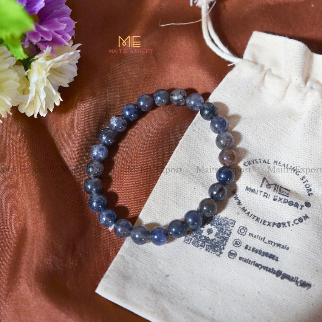 Iolite 8mm Natural Crystal Healing Bracelet-Maitri Export | Crystals Store