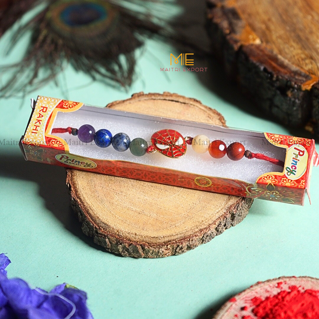 7 chakra stones with kids cartoon charms rakhi.-Maitri Export | Crystals Store