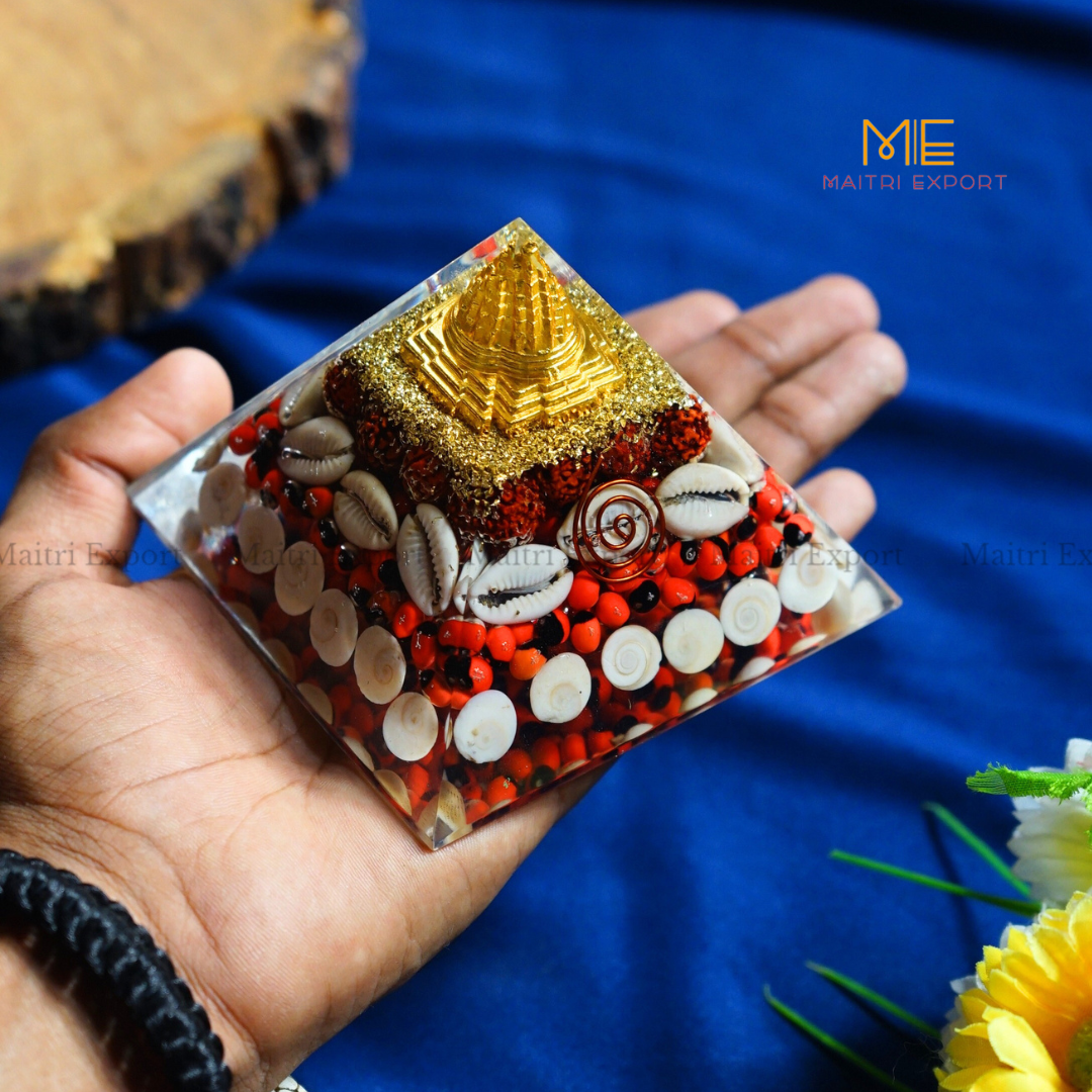 Lakshmi Wealth Orgone Pyramid-Maitri Export | Crystals Store