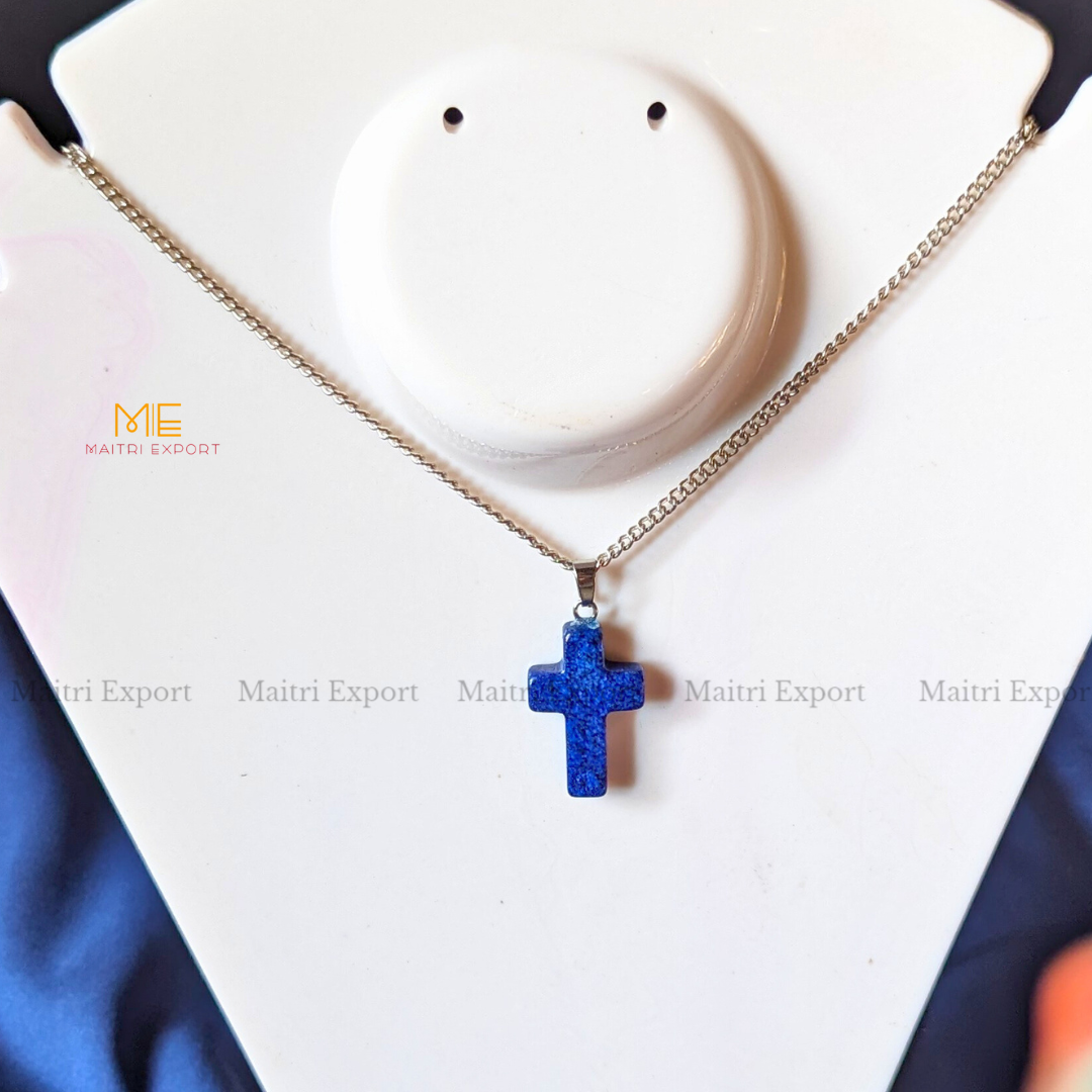 Christian Symbol Cross Shape Crystal Healing Pendant-Maitri Export | Crystals Store