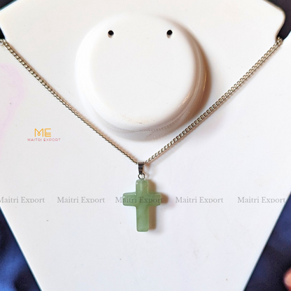 Christian Symbol Cross Shape Crystal Healing Pendant-Maitri Export | Crystals Store