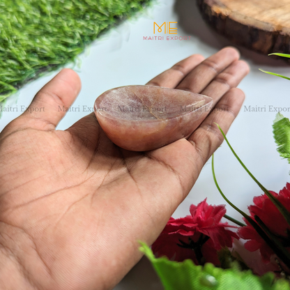 Natural Healing Crystal Stone 1 Face Leaf Shape Diya / Deepak-Maitri Export | Crystals Store