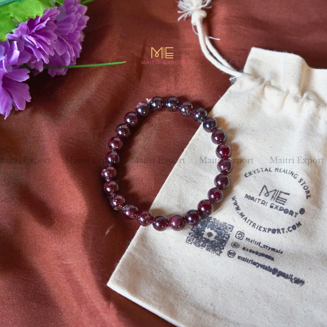 Garnet Natural Crystal Healing Bracelet-Maitri Export | Crystals Store