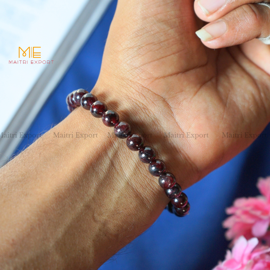 Garnet Natural Crystal Healing Bracelet-Maitri Export | Crystals Store