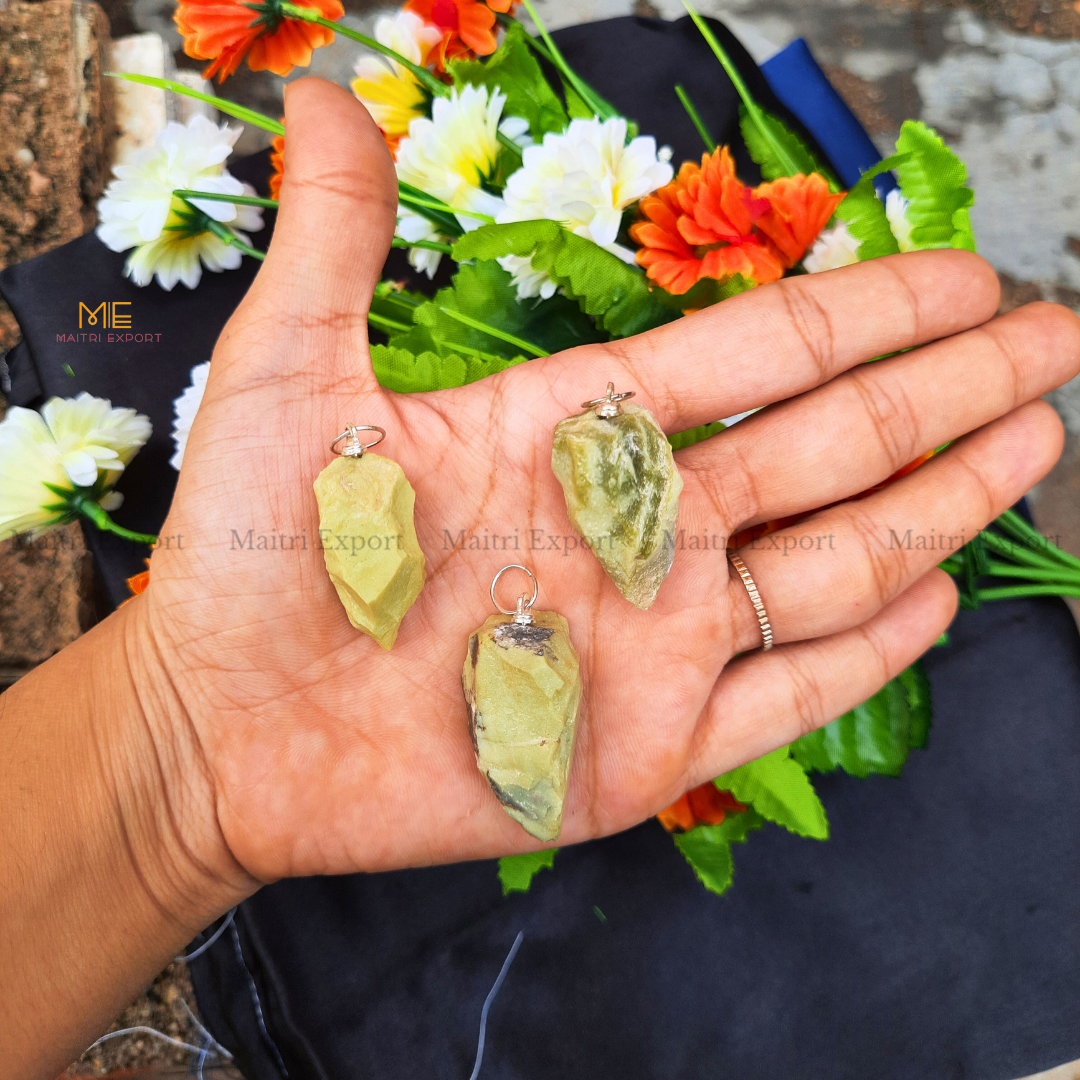 Natural crystal stone rough crescent pendant-Maitri Export | Crystals Store