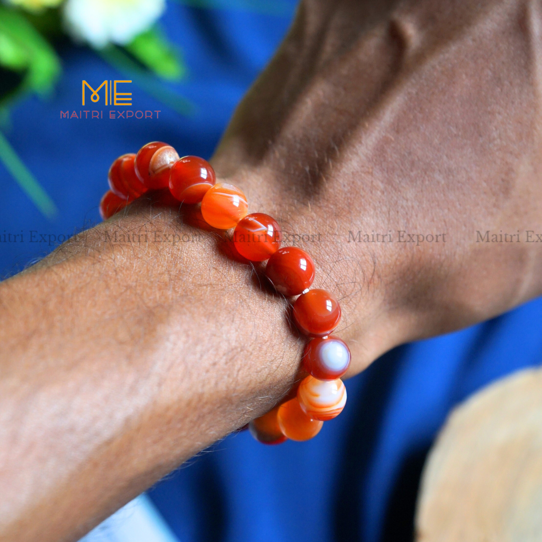 Carnelian Natural Crystal Healing Bracelet-Maitri Export | Crystals Store