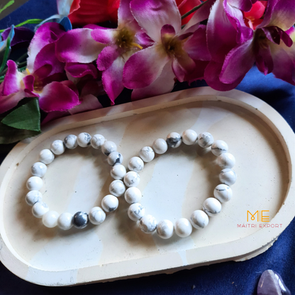 Howlite Natural Crystal Healing Bracelet-Maitri Export | Crystals Store