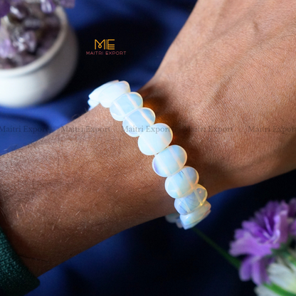 Oval Shape Faceted Crystal Beads bracelet-Opalite-Maitri Export | Crystals Store