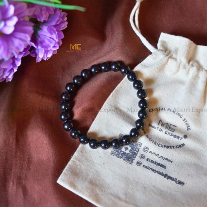 Black Tourmaline Natural Crystal Healing Bracelet-Maitri Export | Crystals Store