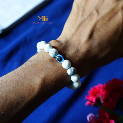 10mm Round beads Healing Crystals with Evil Eye Bracelet-Maitri Export | Crystals Store