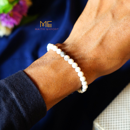 Howlite Natural Crystal Healing Bracelet-Maitri Export | Crystals Store