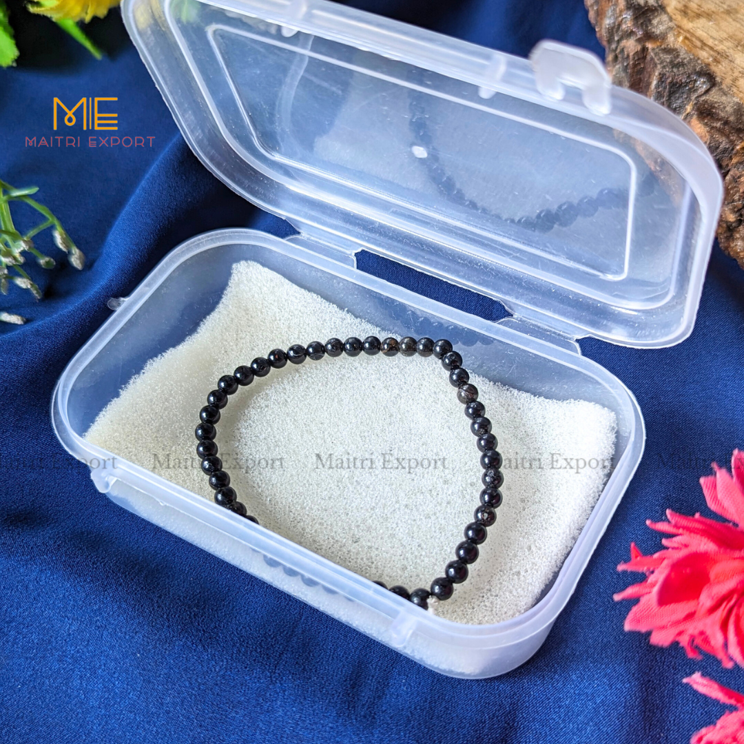 Black Tourmaline Natural Crystal Healing Bracelet-Maitri Export | Crystals Store