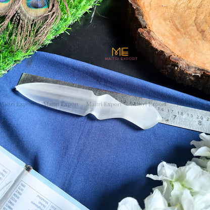 Natural crystal stone Selenite hand carved knife-10-Maitri Export | Crystals Store