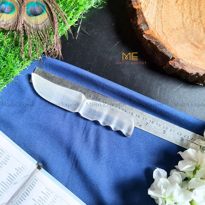 Natural crystal stone Selenite hand carved knife-13-Maitri Export | Crystals Store