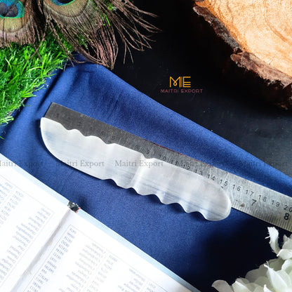 Natural crystal stone Selenite hand carved knife-17-Maitri Export | Crystals Store