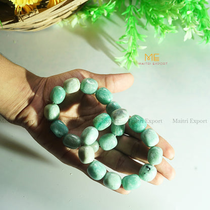 Tumbled crystal beads bracelets-Amazonite-Maitri Export | Crystals Store