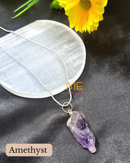 Natural crystal stone rough crescent pendant-Maitri Export | Crystals Store