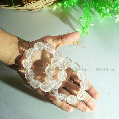 Tumbled crystal beads bracelets-Clear quartz-Maitri Export | Crystals Store
